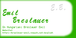 emil breslauer business card